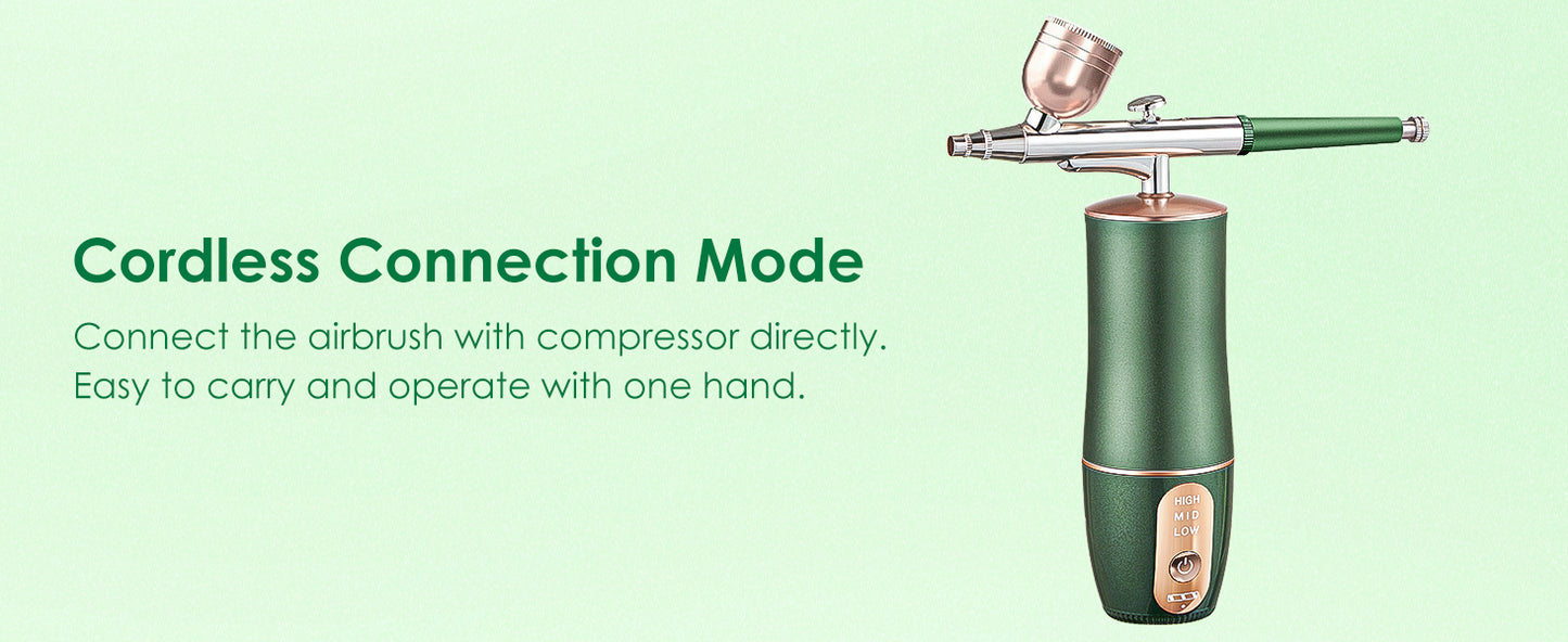 Portable Rechargeable Airbrush Kit with Compressor for Nail Art Makeup Paint