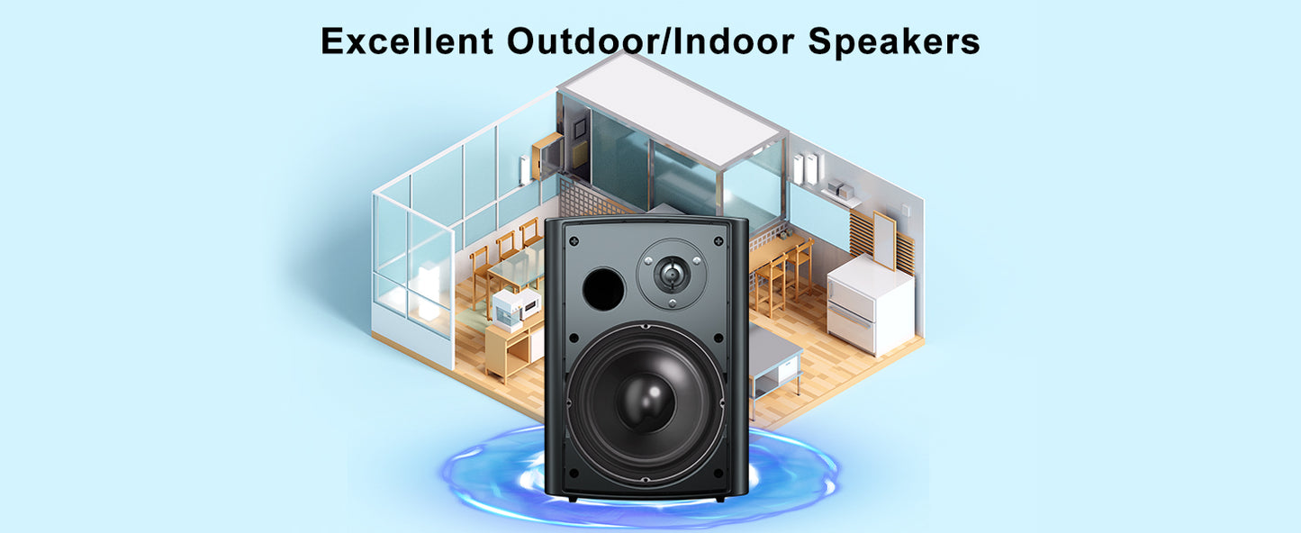Herdio 800W 6.5in Outdoor Waterproof Wall Mount Speakers 4 Pack
A