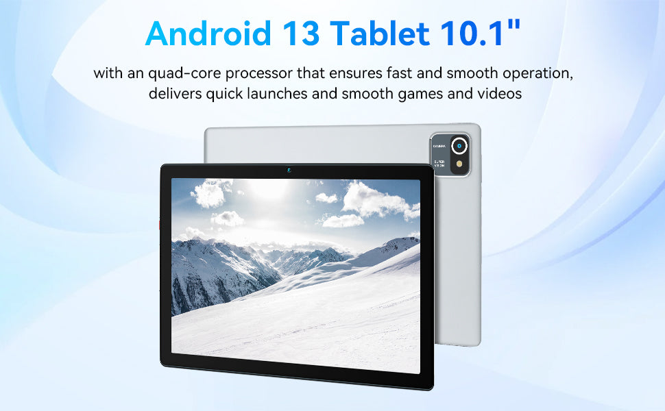 BESTSKI 10.1 Inch Tablet 6GB RAM 64GB ROM 128GB Expandable 5000mAh Dual Camera (Silver)