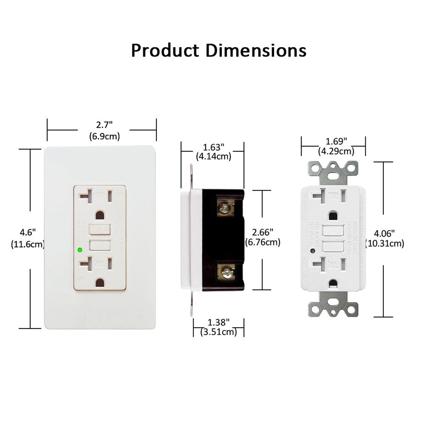 20AMP GFCI Outlet Tamper Resistant with Wallplate