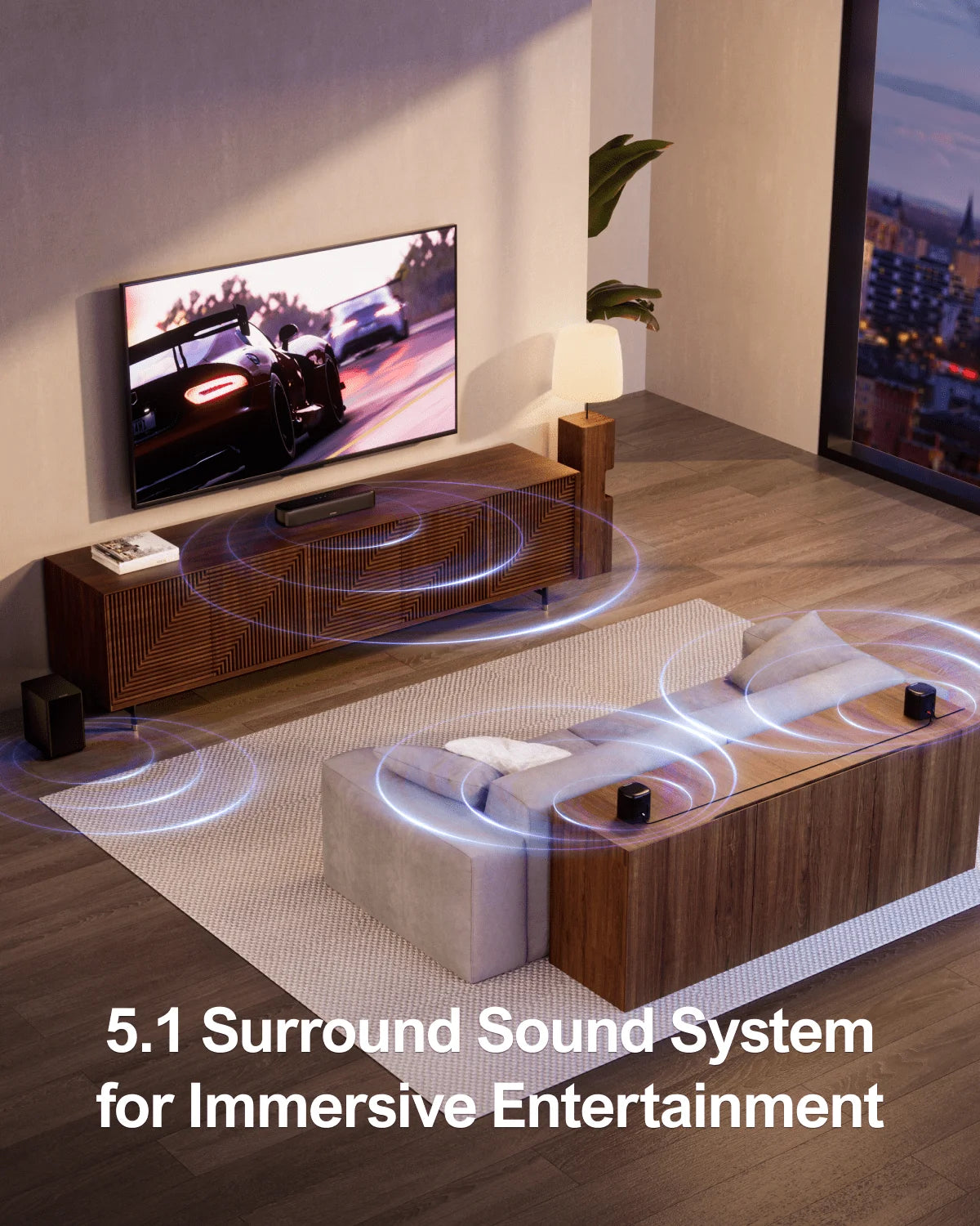ULTIMEA 5.1 Virtual Surround Soundbar for Smart TV with APP Control