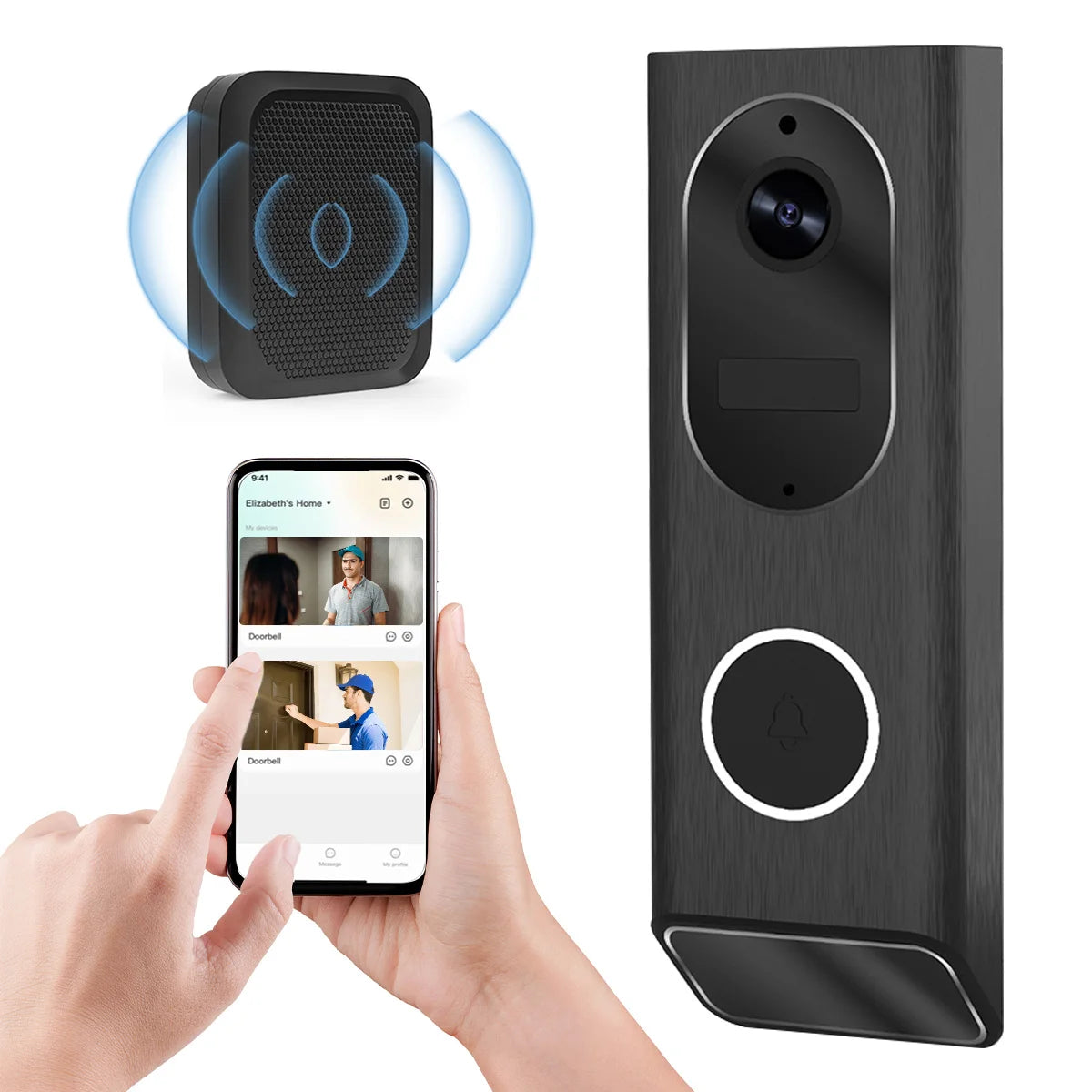 S7 1080P Wireless Video Doorbell Camera WiFi Smart Home Security IP66
