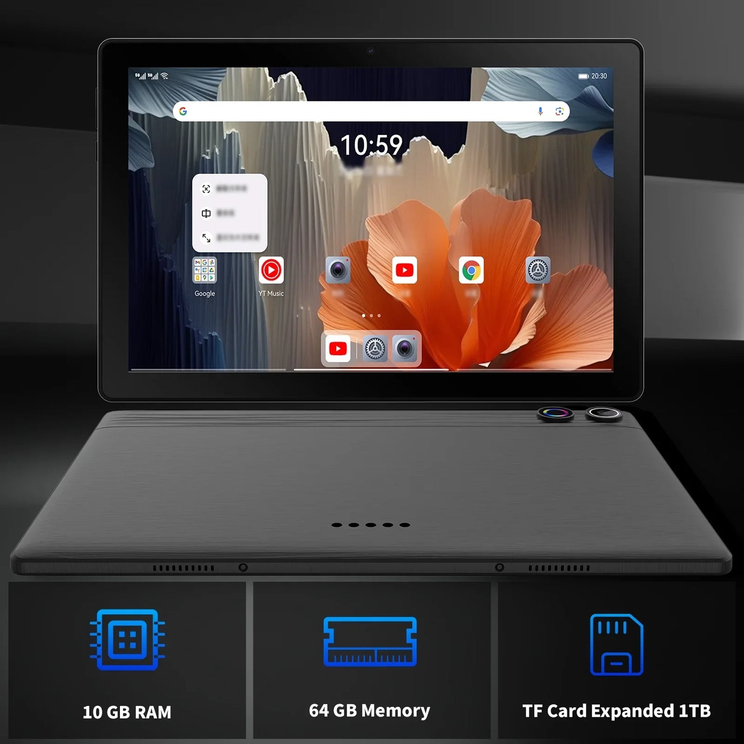 10 Inch Android 14 Tablet A523 Octa Core with 8GB RAM 64GB ROM 5000mAh Includes Keyboard and Mouse