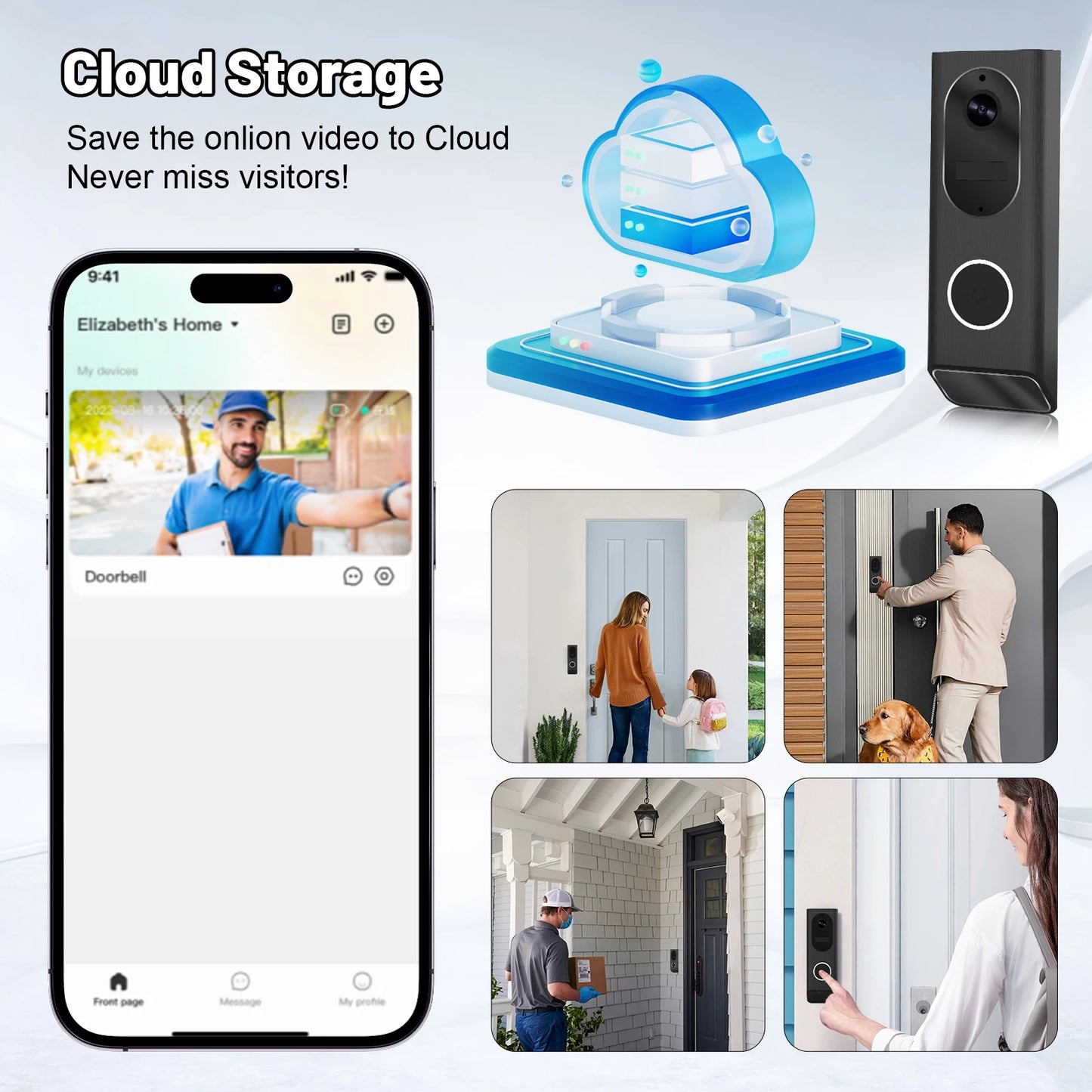 S7 1080P Wireless Video Doorbell Camera WiFi Smart Home Security IP66