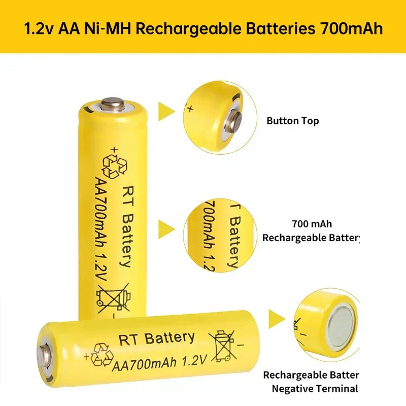 AA Battery 1.2V 700mAh Ni-MH Rechargeable Batteries, Set of 2-20.