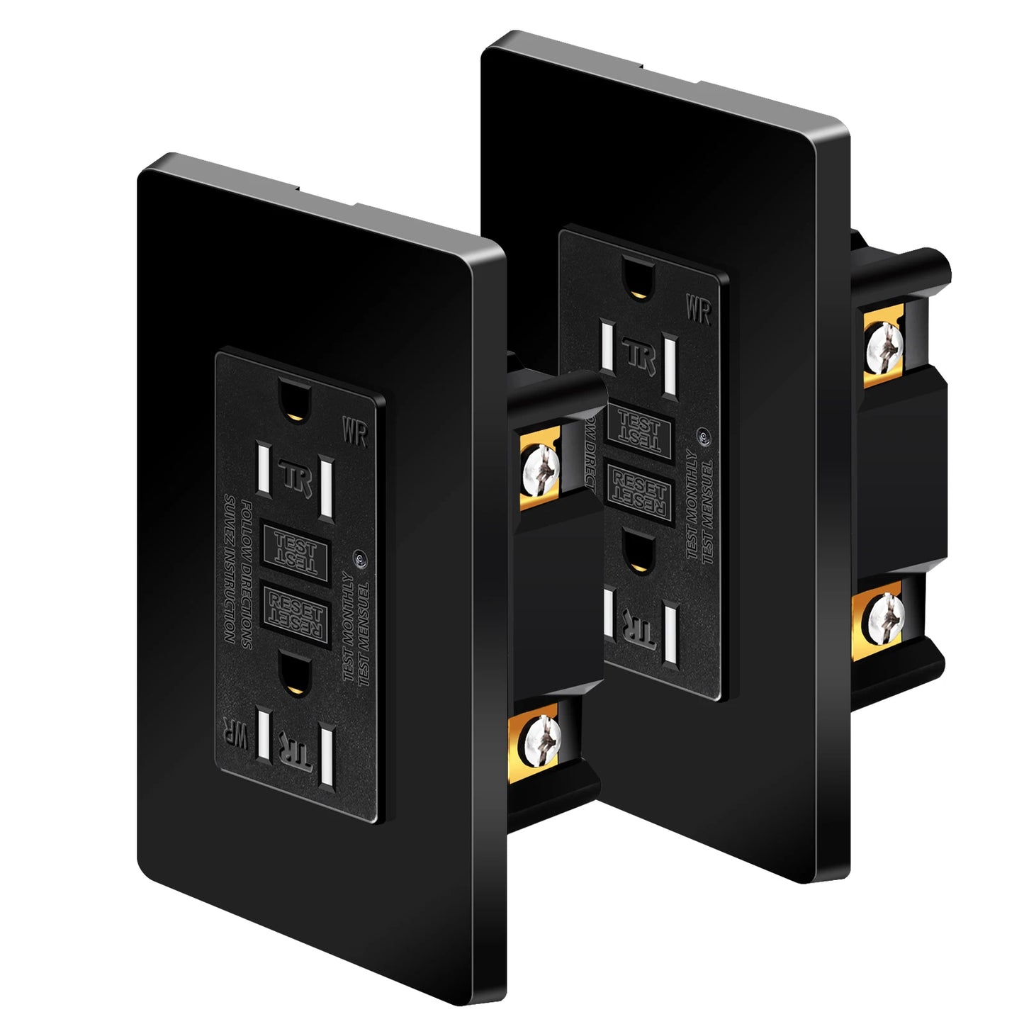 GFCI Outlet 15A 125V Black Tamper Resistant with LED