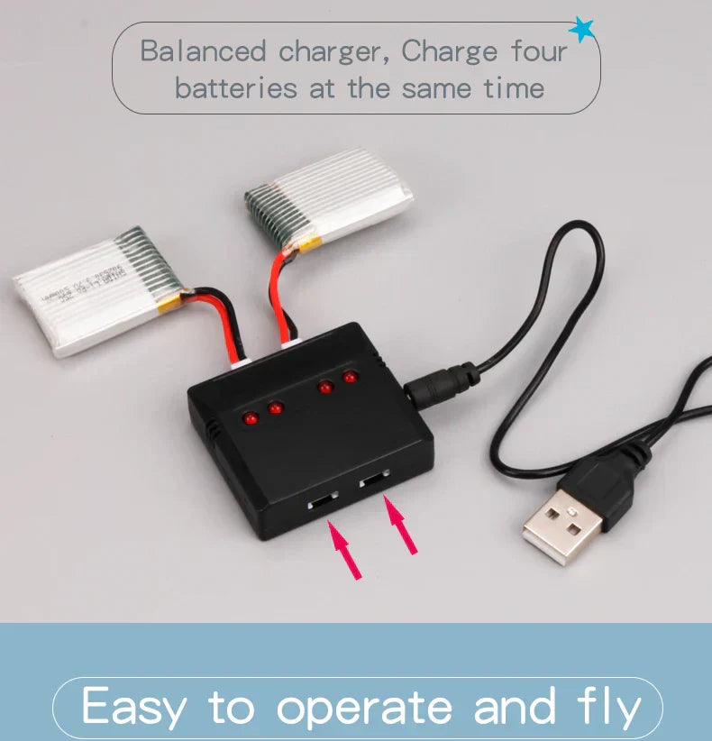 Balanced charger with USB cable for Park10 RC Airplane.