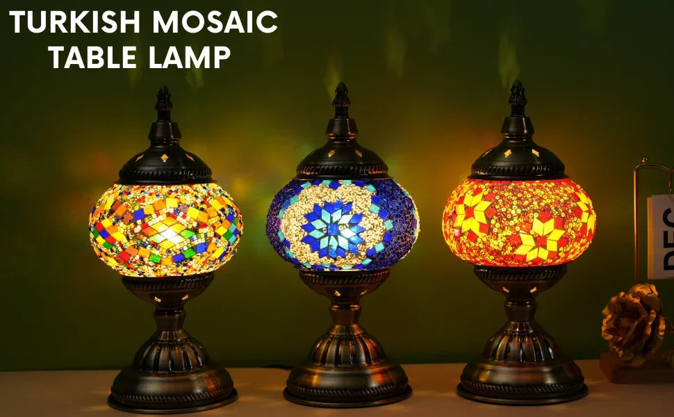Bohemian Turkish Mosaic Table Lamp Vintage Night Light