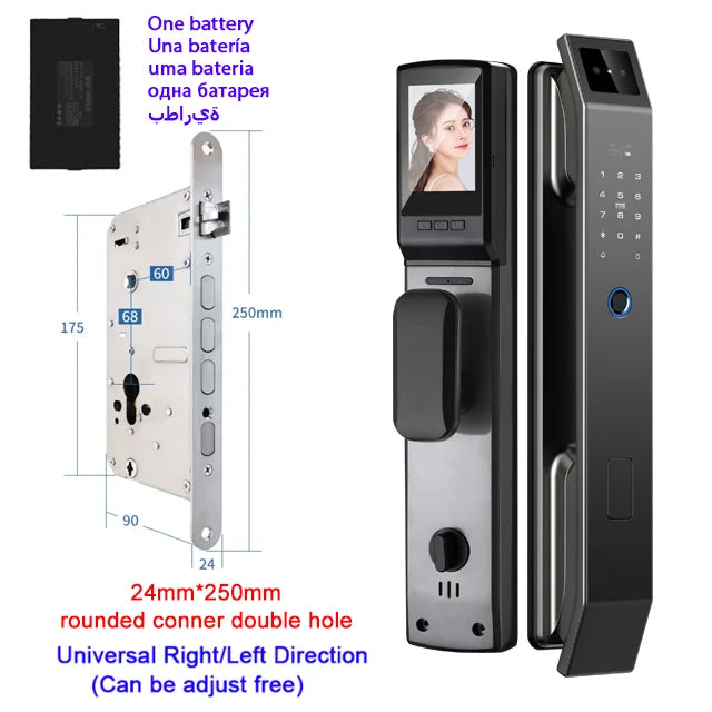 3D Face Recognition Digital Door Lock with Camera Fingerprint and Keyless Entry