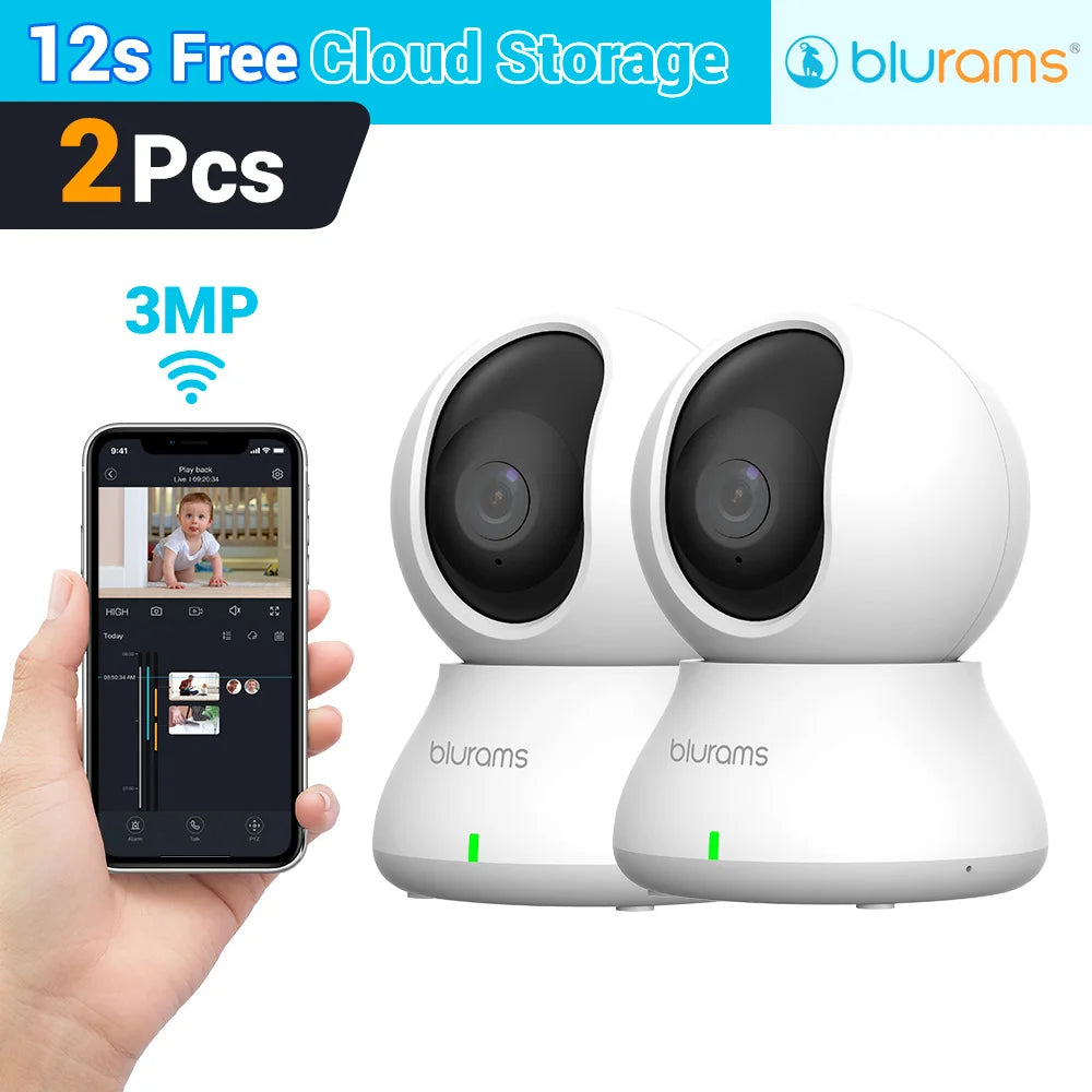 Blurams Baby Monitor 2K HD Security Camera with Motion Detection Two Way Audio and Night Vision