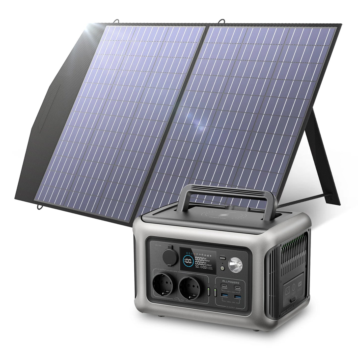 ALLPOWERS-R600 600W Portable Power Station w/100W Solar panel