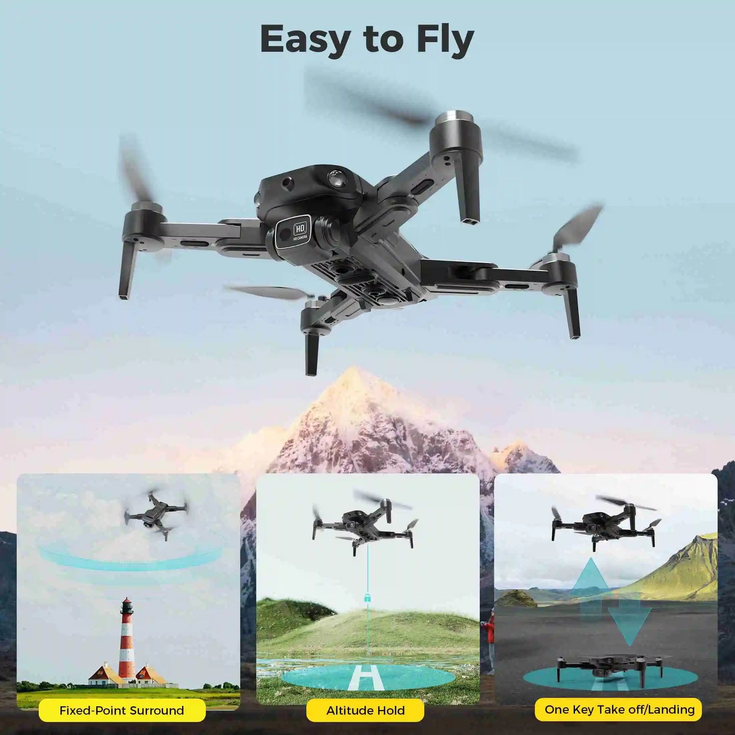RC Brushless GPS Drone with Remote Long Flight 2 Batteries Quadcopter