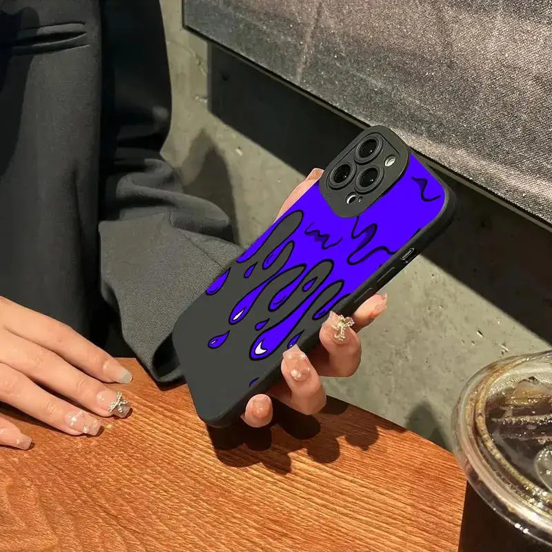 Graffiti art shockproof silicone phone case for iPhone models.
