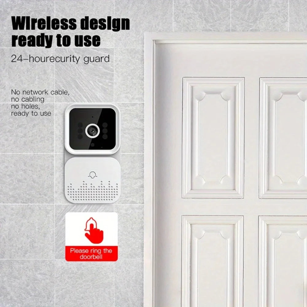 Wireless Smart Video Doorbell with 2.4G WiFi Two Way Audio Night Vision and SD Card or Cloud Storage