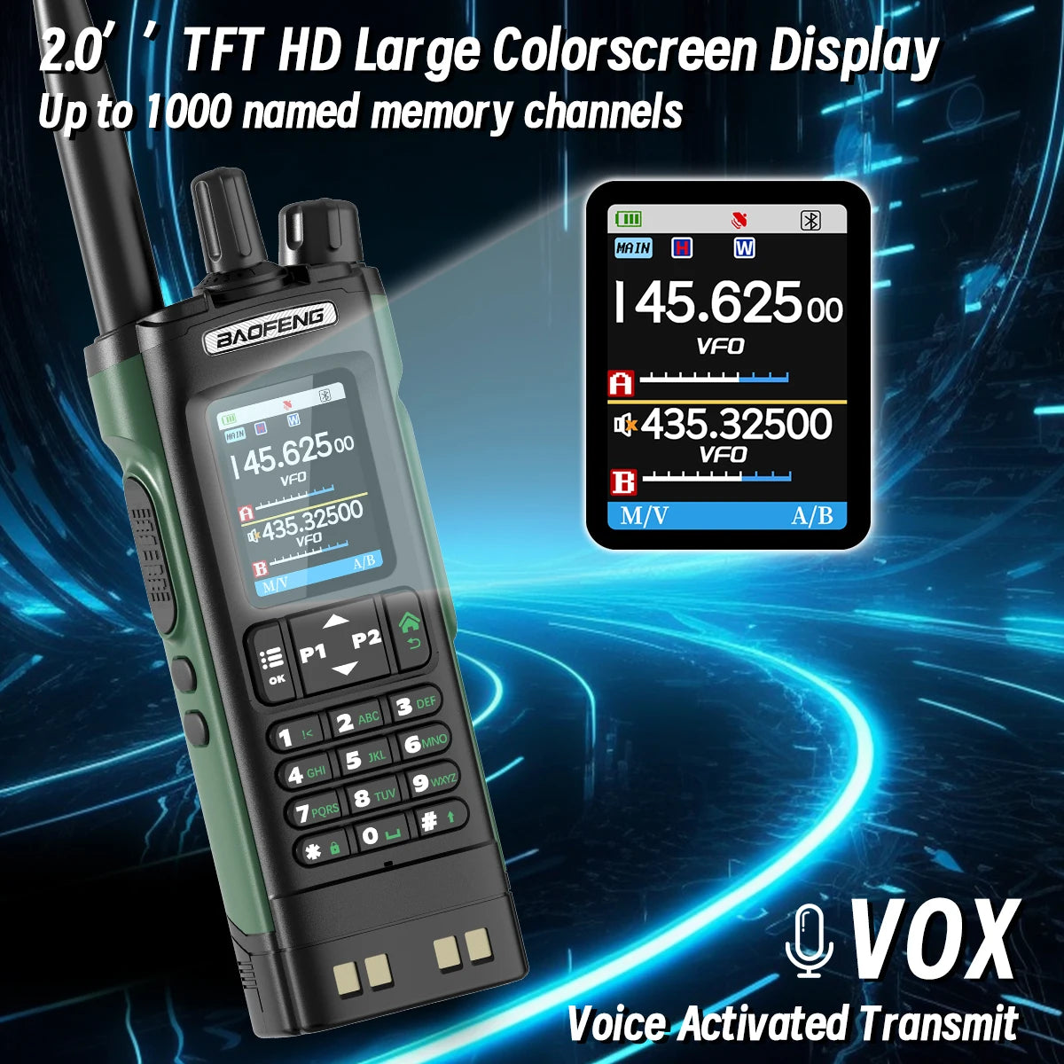 Baofeng UV-32 10W GPS Walkie Talkie Multi Band Bluetooth Type-C Long Range