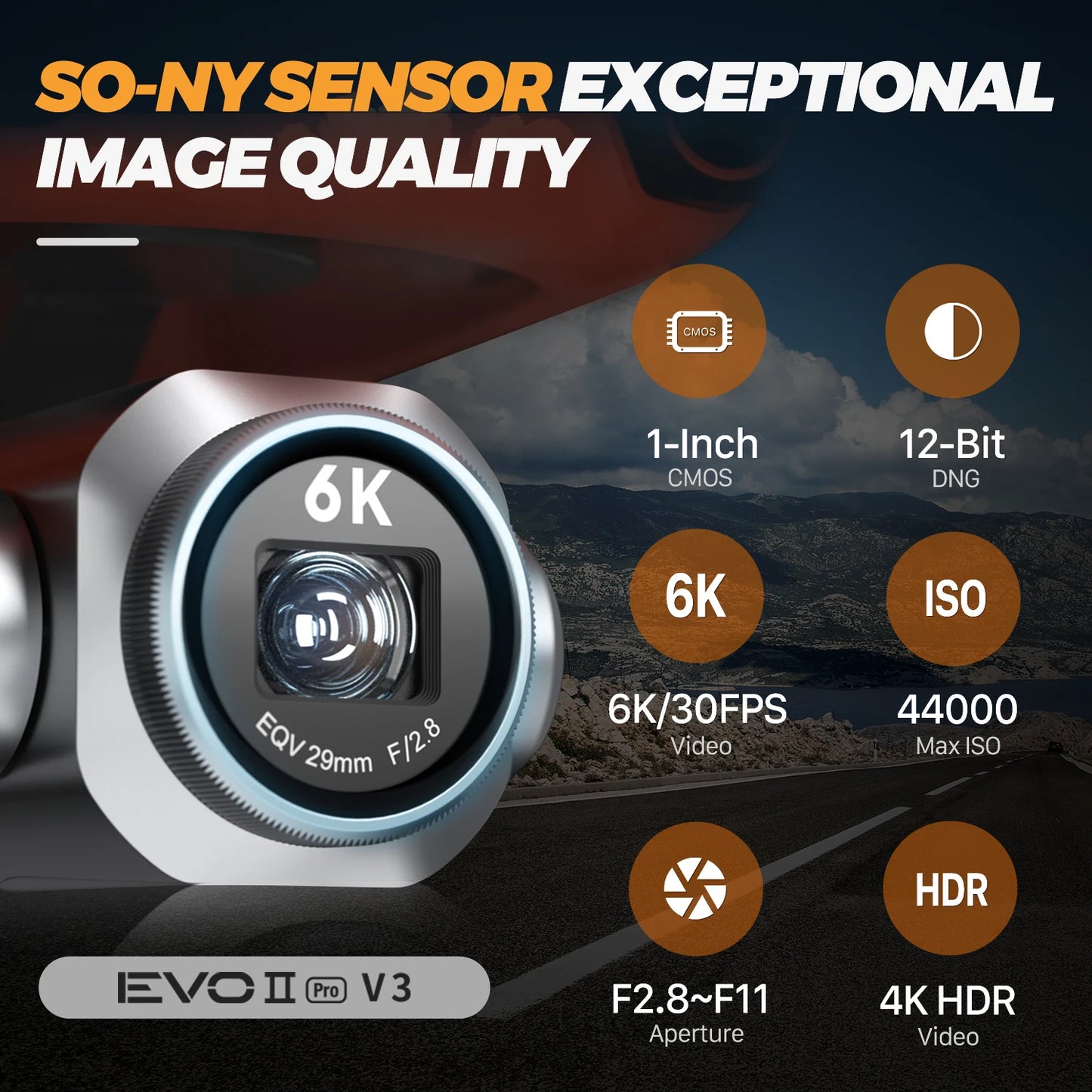 Autel EVO II Pro V3 6K Drone 1Inch CMOS HD Camera 10KM Transmission 720 Obstacle Avoidance