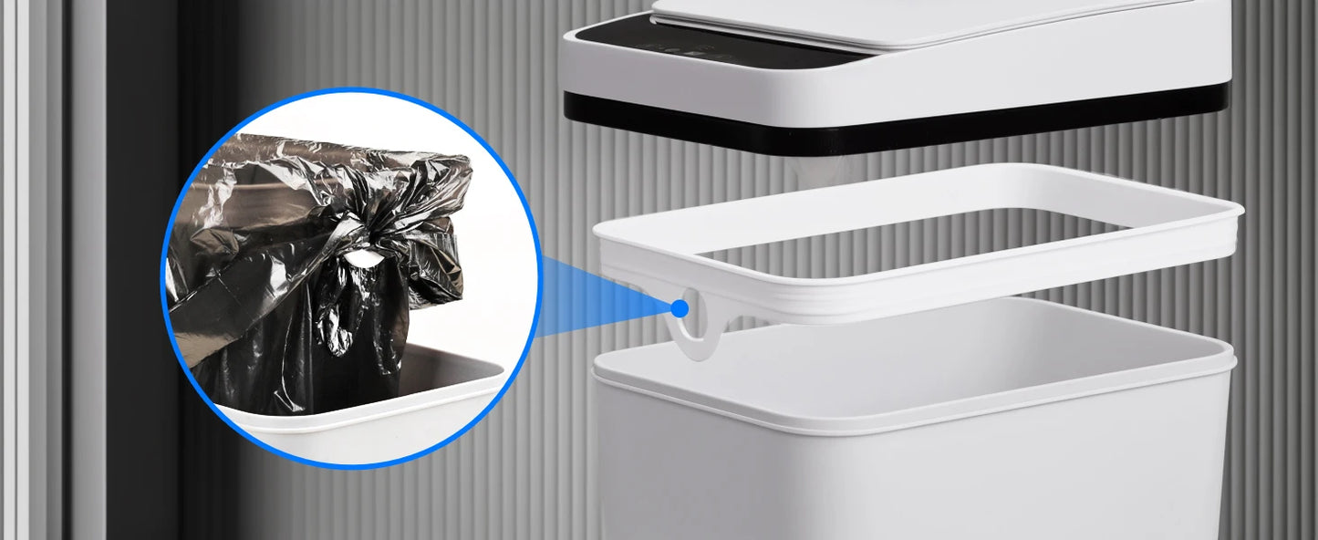 2 Pack 12L Touchless Motion Sensor Trash Cans with Lid Slim Design