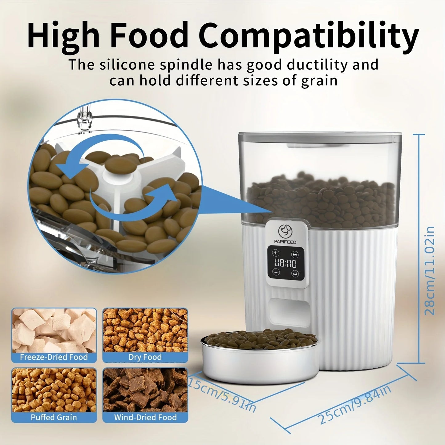 Smart Automatic Pet Feeder with WiFi Remote Control Pet Food Dispensing