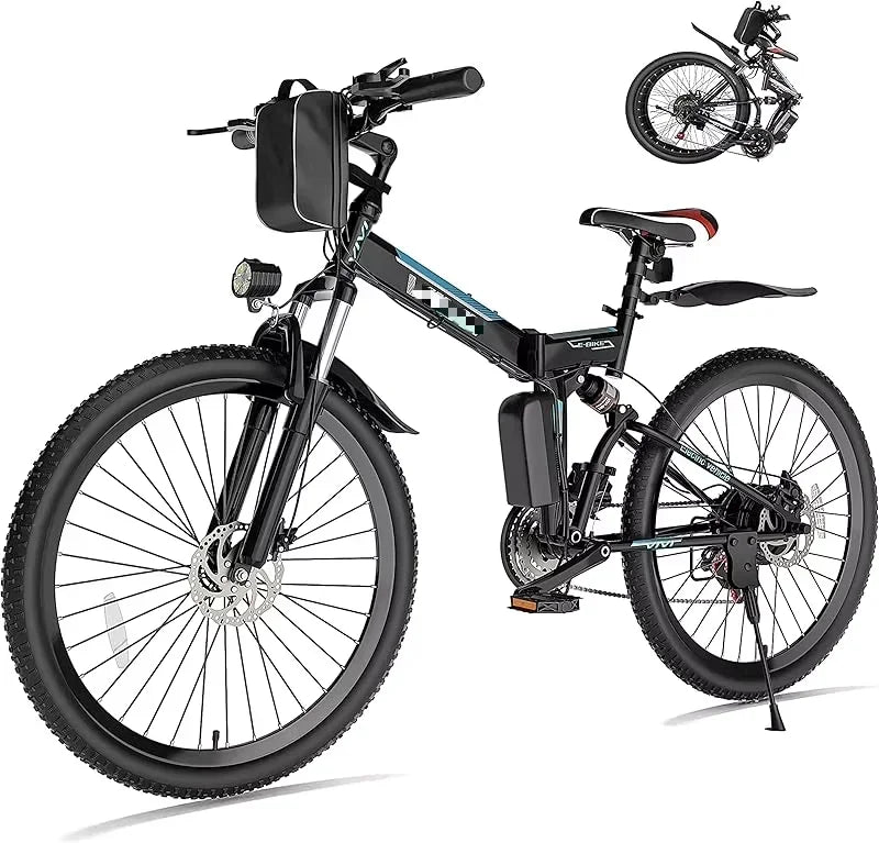 QVivi 750W Folding Electric Mountain Bike, 26 inch, Commuter Ebike with lithium battery.