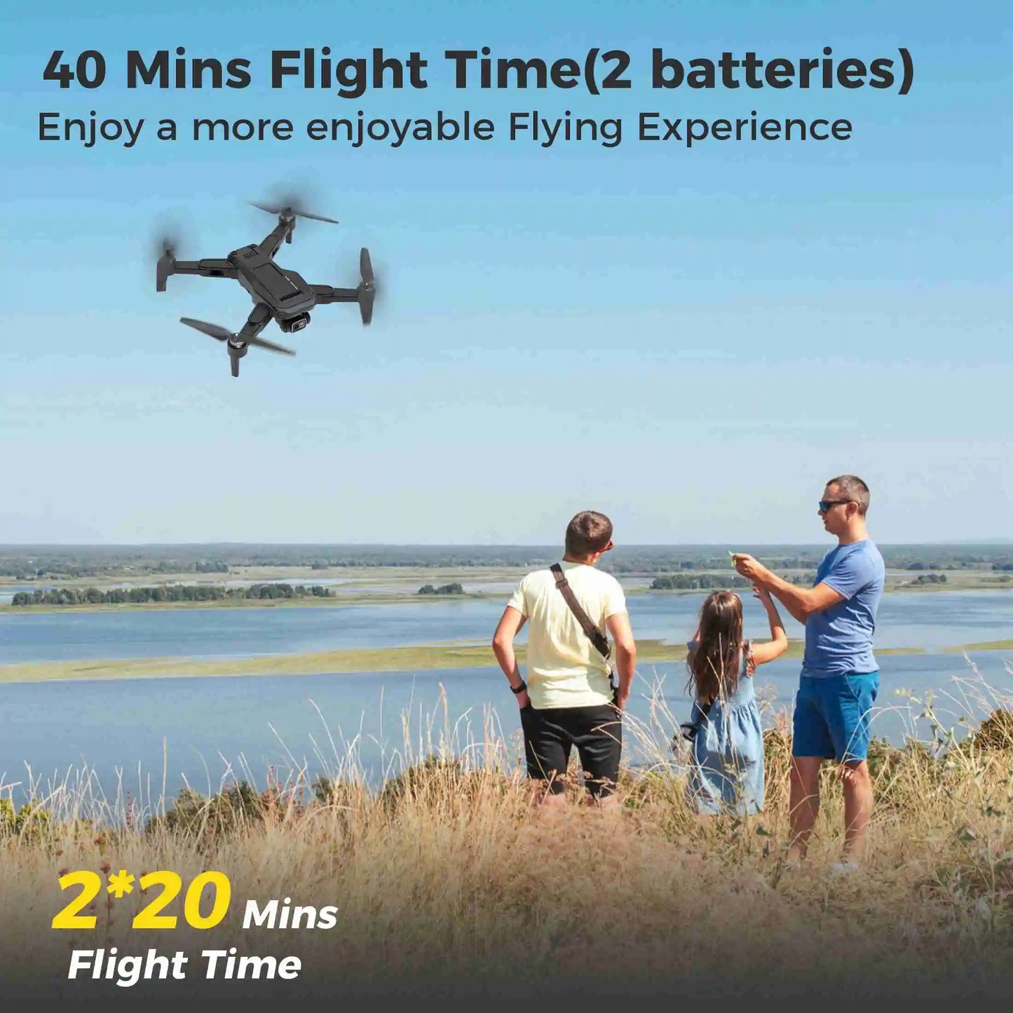 RC Brushless GPS Drone with Remote Long Flight 2 Batteries Quadcopter