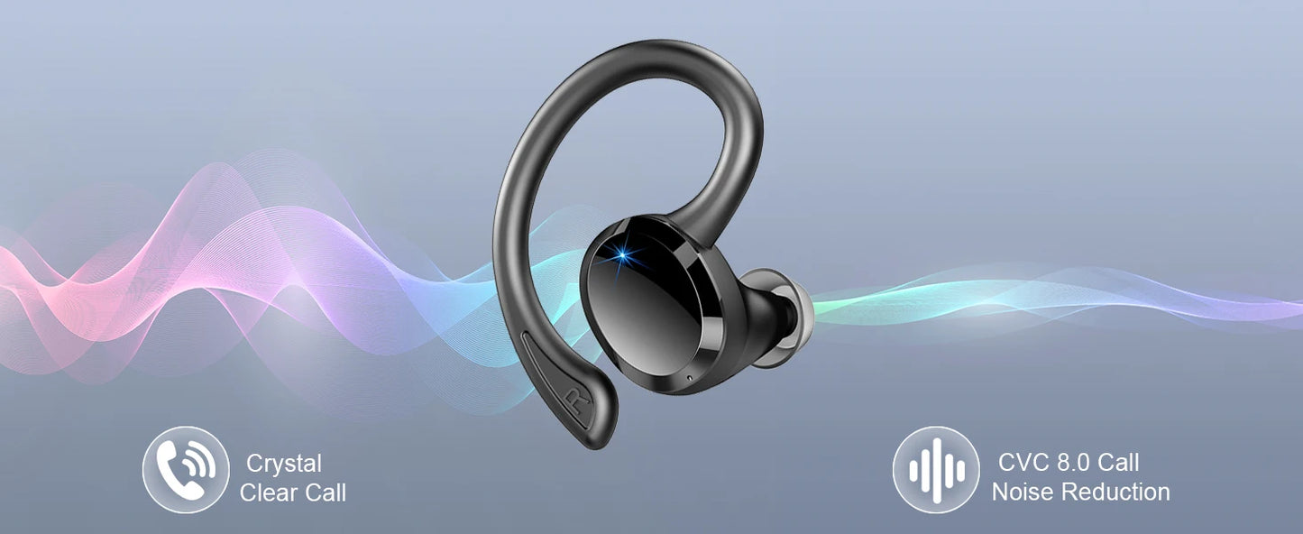Wireless Bluetooth 5.3 Earbuds with Stereo Bass & 40H Playback IP7 Waterproof
