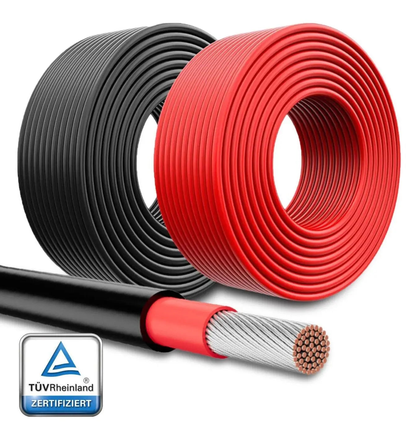 PowMr 4mm² 25m 100m Solar PV Cable Black and Red 11AWG TUV Solar PV Wire IP68 Solar Panel System Extension Photovoltaic System