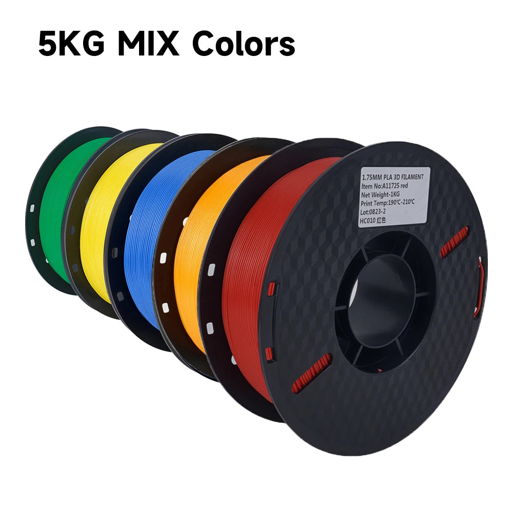 5KG Mixed Colors PLA 1.75mm 3D Printer Filament