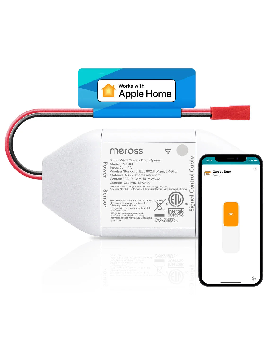 Meross HomeKit WiFi Smart Garage Door Opener Controller
