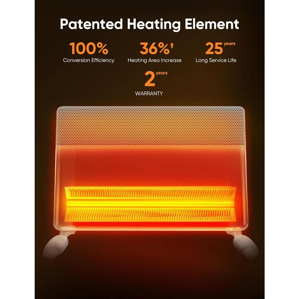 Oil Filled Radiator Heater 1500W Electric Indoor Heater with 3 Heat Settings