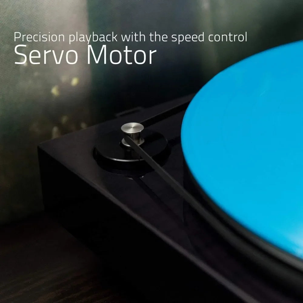 RT82 High Fidelity Vinyl Turntable with Cartridge Speed Control Piano Black