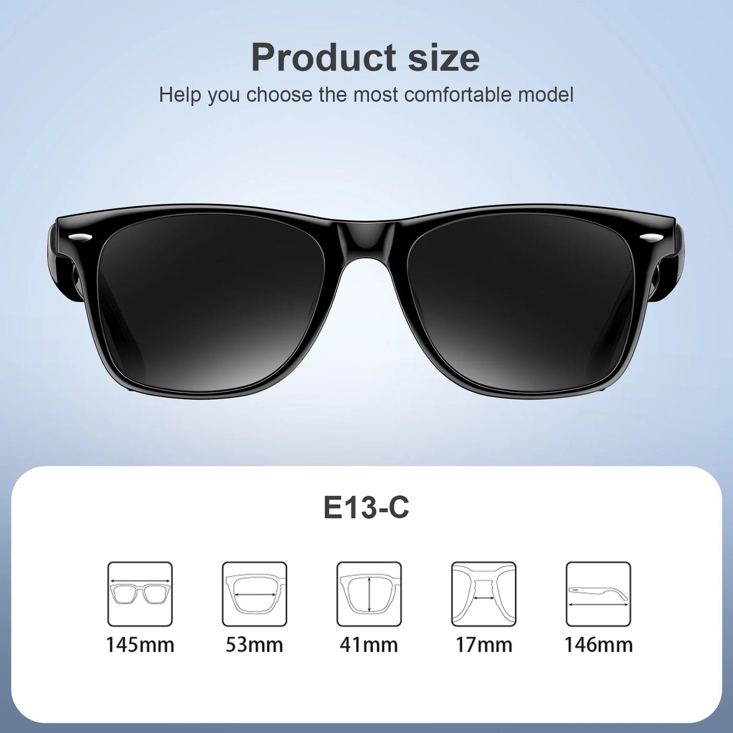 Blackview Bluetooth Smart Glasses with Speaker Mic IPX4 UV Protection