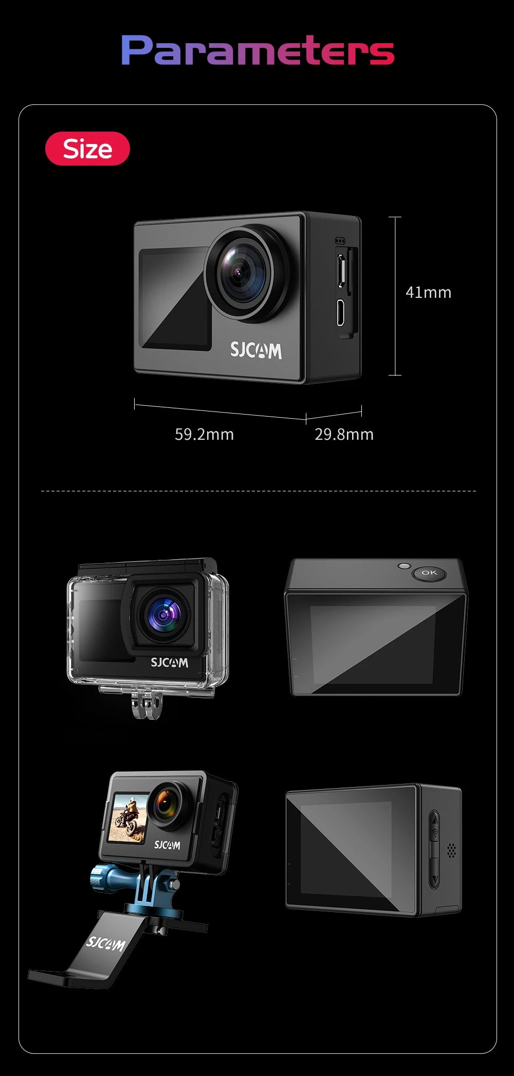 SJCAM SJ4000 Dual Screen 4K Action Camera Waterproof Anti-Shake HD Sports Cam