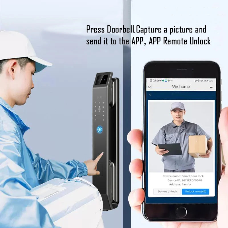 3D Face Recognition Digital Door Lock with Camera Fingerprint and Keyless Entry