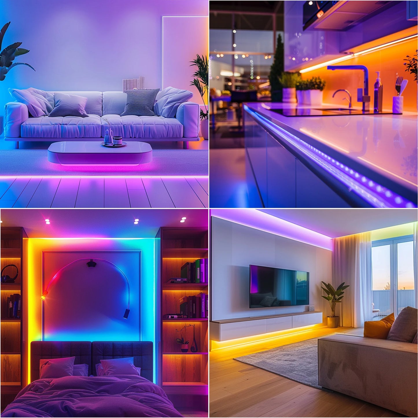 100FT WiFi Outdoor RGB LED Strip Lights with Music Sync