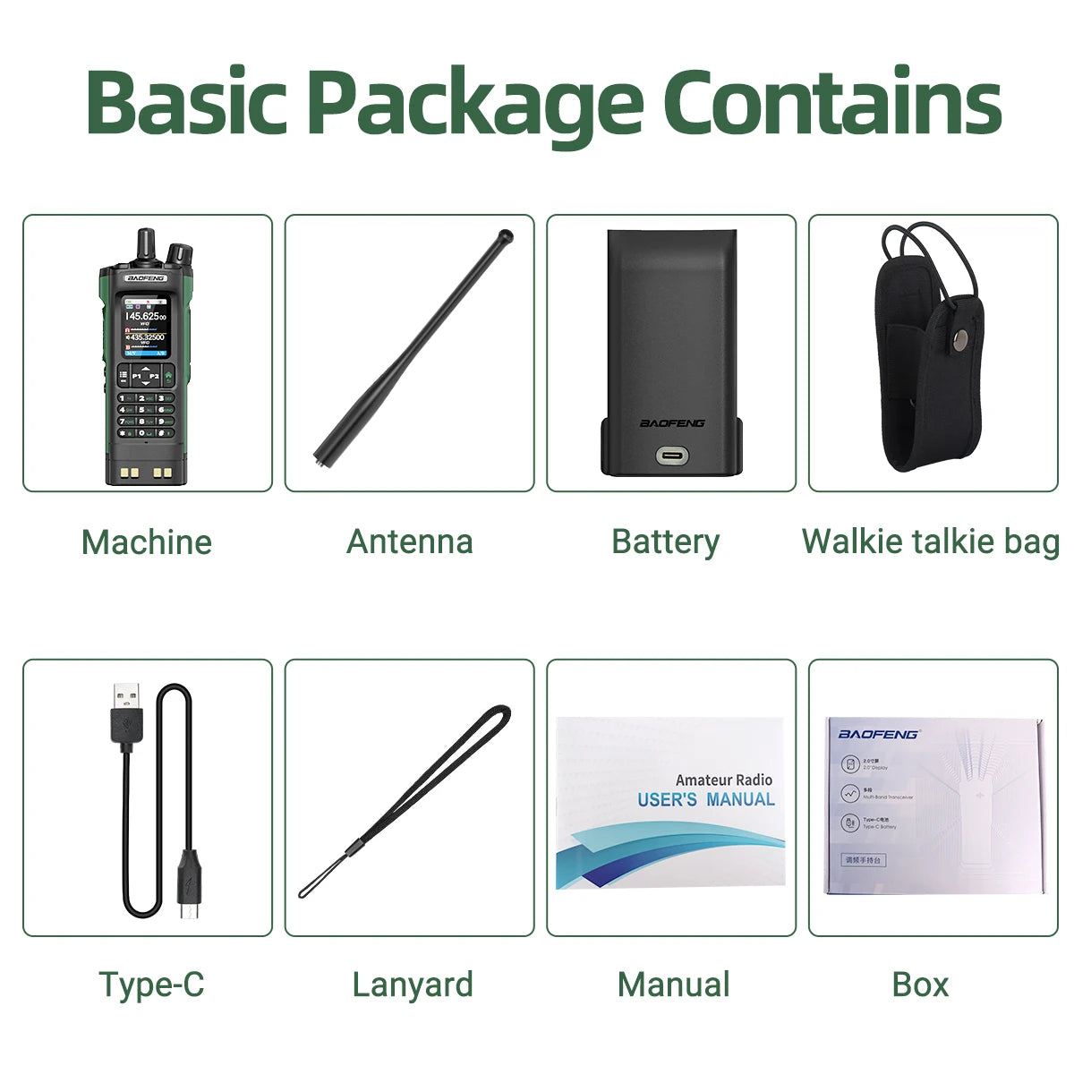 Baofeng UV-32 10W GPS Walkie Talkie Multi Band Bluetooth Type-C Long Range