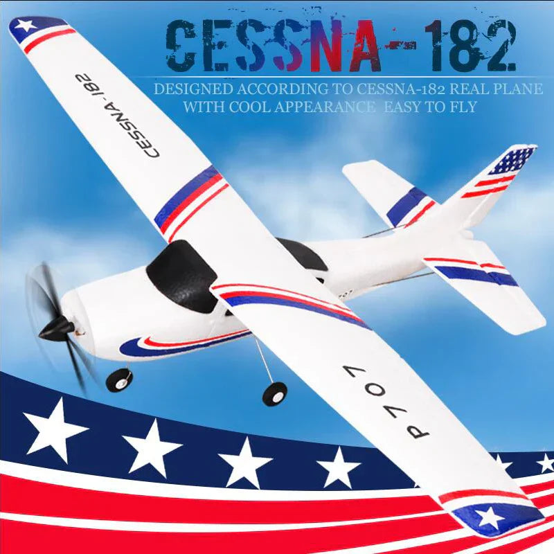 Park10 RC Airplane P707G CESSNA 182 fixed wing model with 2.4G gyroscope, suitable for beginners.