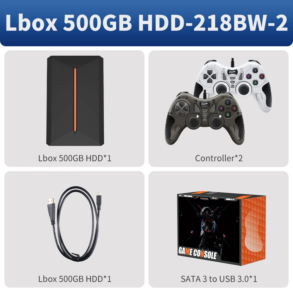 Launchbox 500GB Gaming Hard Drive for PS4 PS3 PS2 Wii Switch Gamecube PC 3760 Games