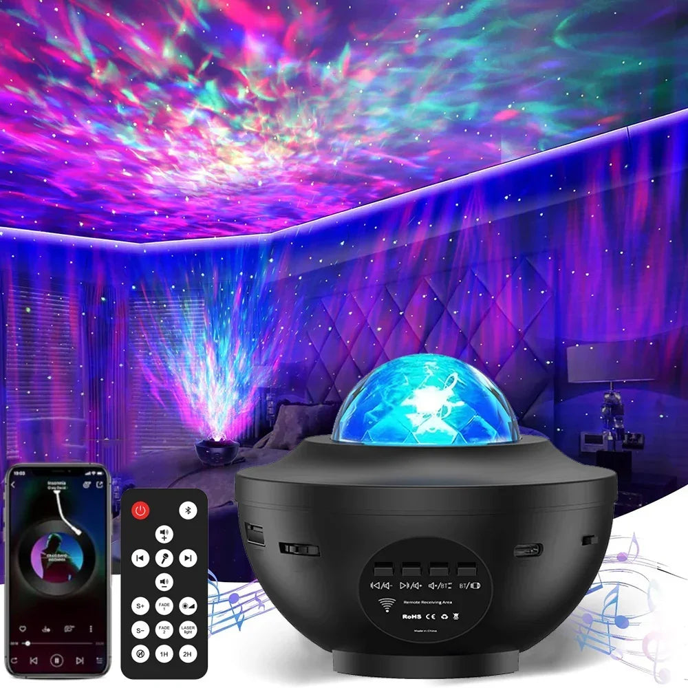 LED Starry Galaxy Projector Night Light with Bluetooth Music Player Colorful USB Night Lamp