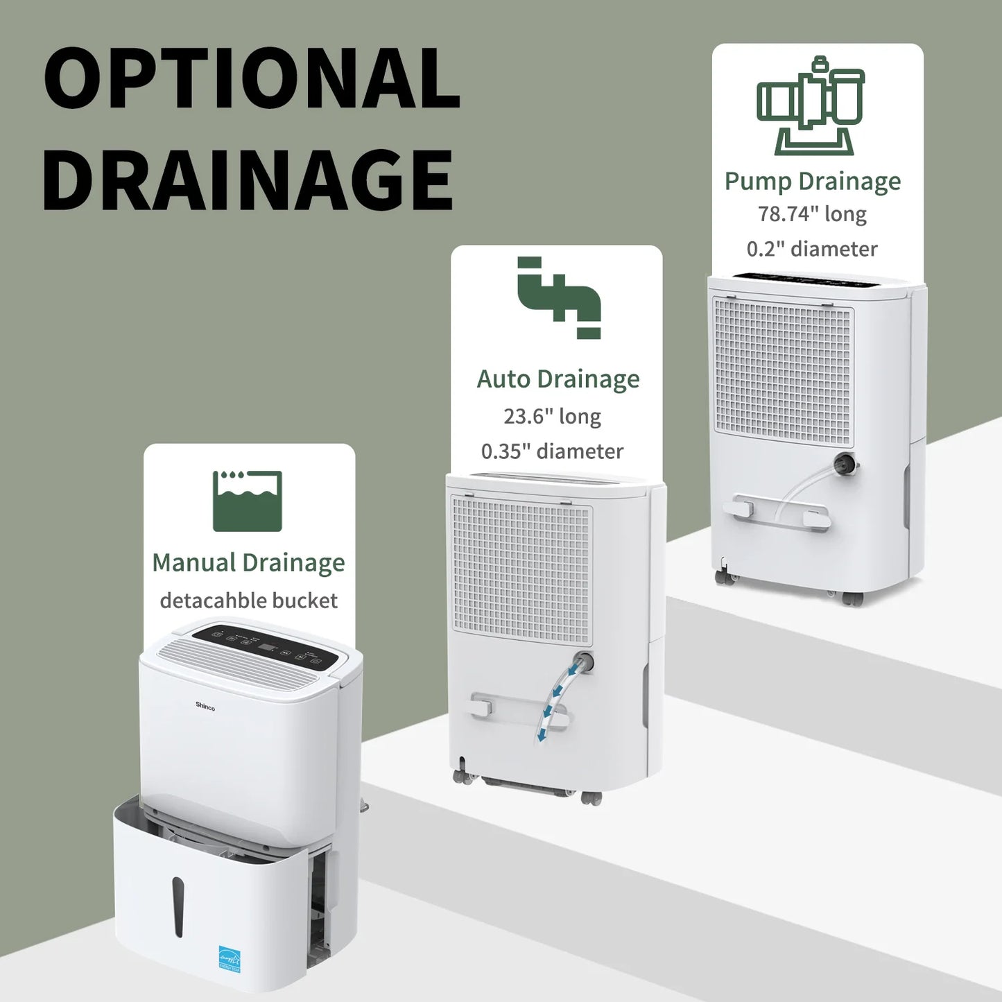 Shinco 150 Pint WiFi Dehumidifier with Pump