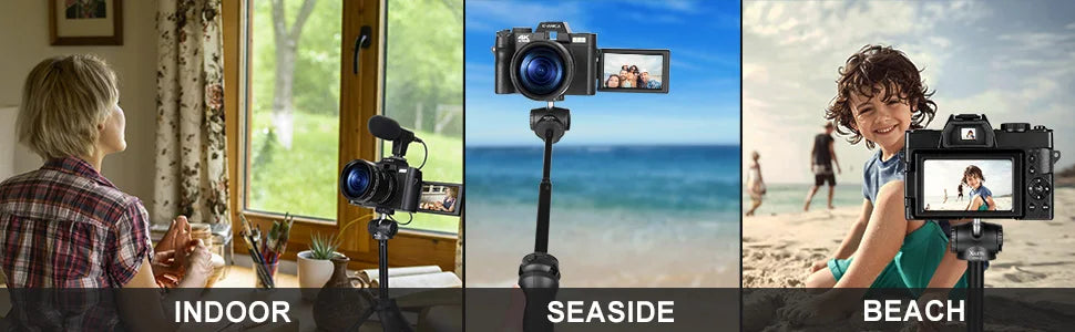 NBD 4K Digital Camera 48MP with Microphone and Macro Lens