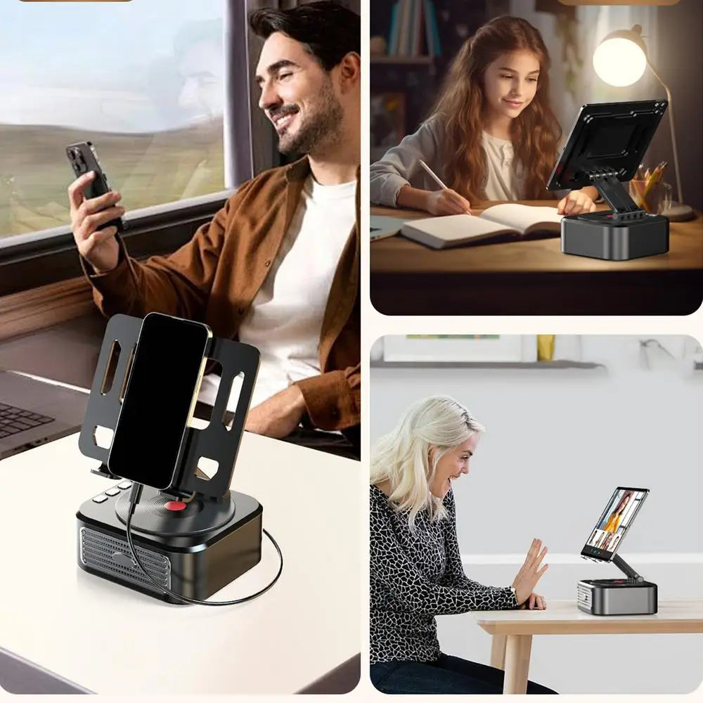 Phone Speaker Stand Wireless Desk Holder Stereo Sound
