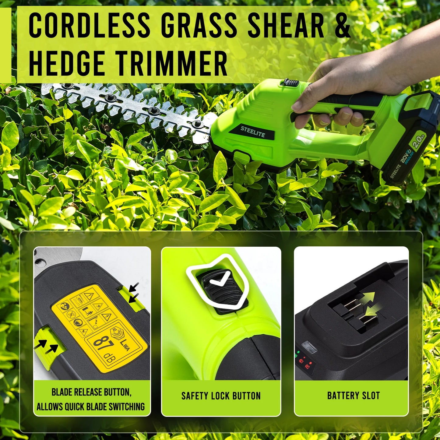 21V Cordless Hedge Trimmer Grass Shear
