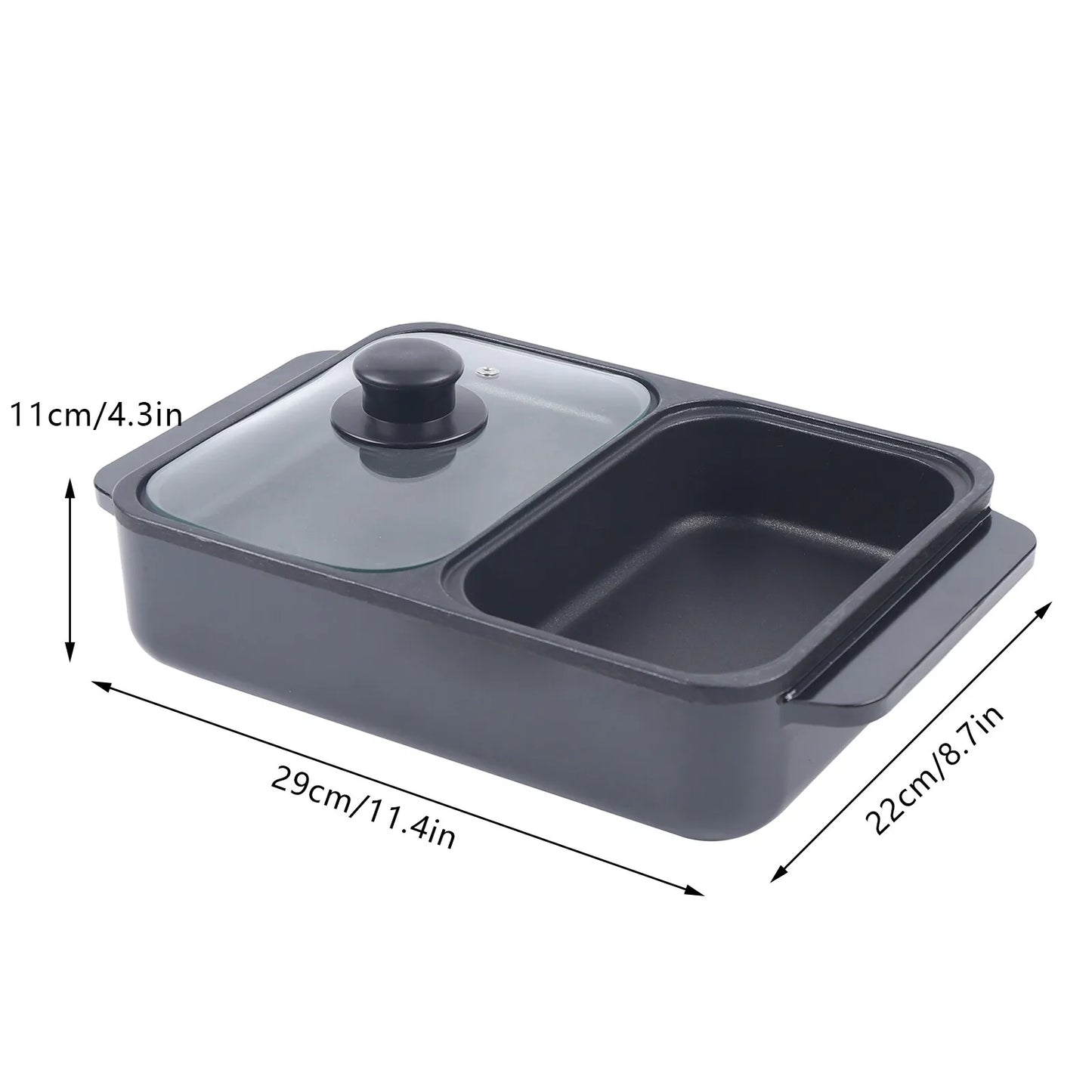 Electric Hot Pot and Grill Combo 2 in 1 Portable Cooker
