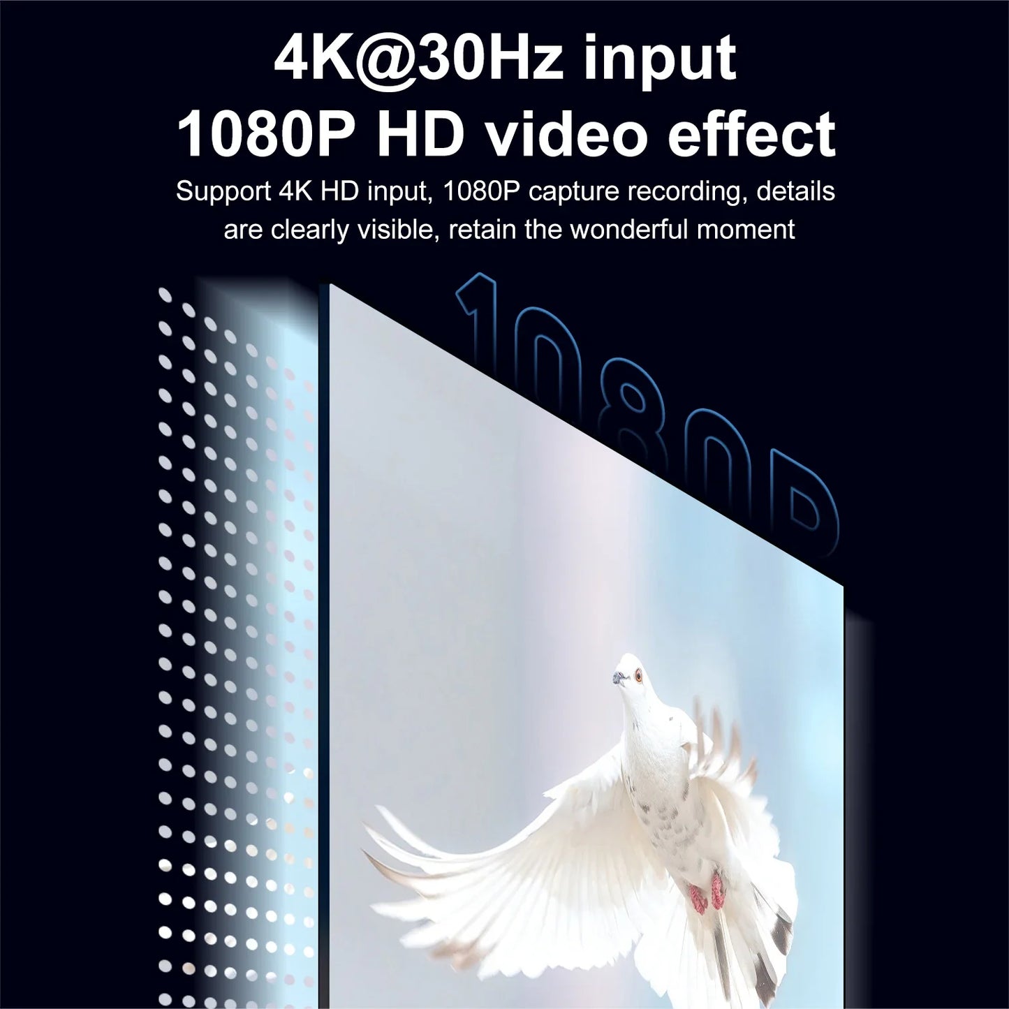 4K HDMI to USB 3.0 video capture card with mic input for streaming and gaming.