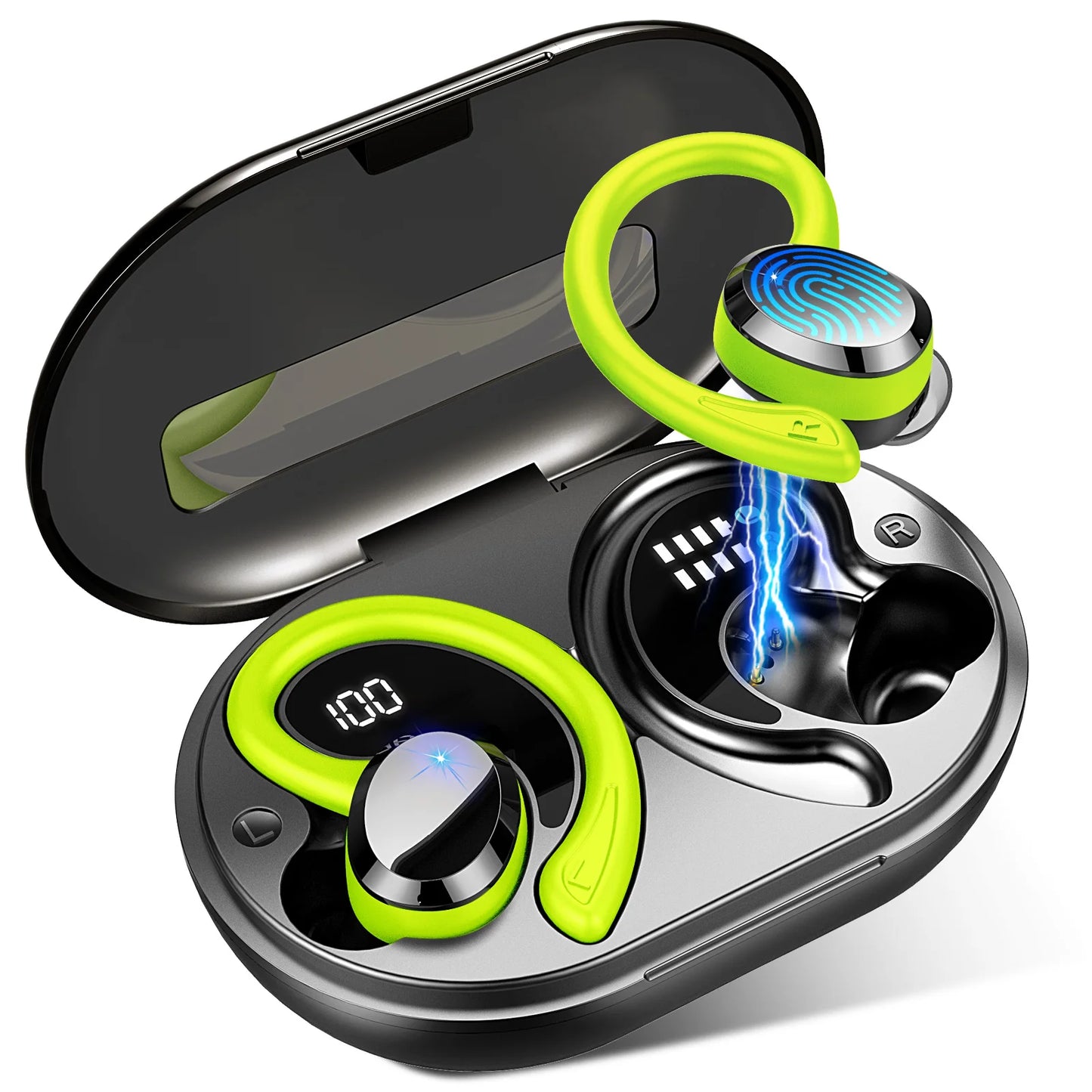Wireless Bluetooth 5.3 Earbuds with Stereo Bass & 40H Playback IP7 Waterproof