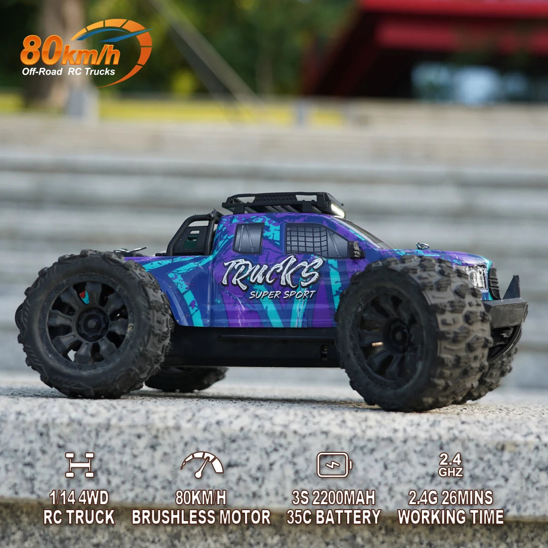 JIUSI PT14R MT14R 114 4WD RC Car 80kmh Brushless Off Road Truck