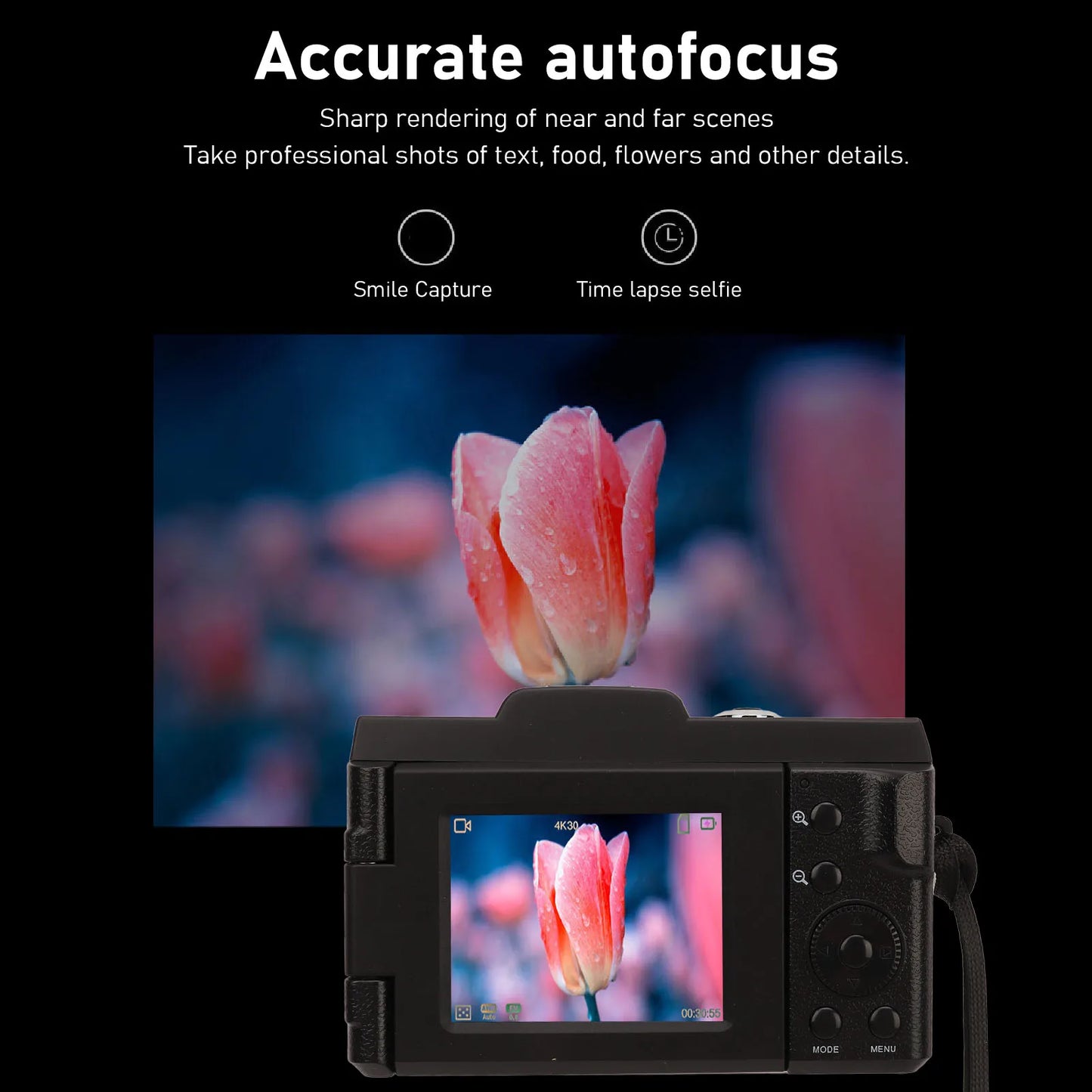 1080P Digital Camera 16MP HD Smart Camera for Photography SLR Style Compact Digital Camera