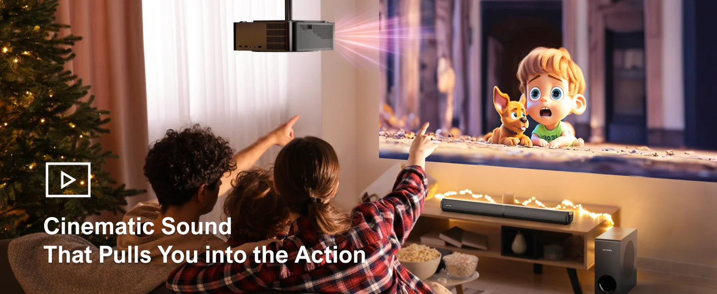 ULTIMEA 200W 4.1ch Detachable Bluetooth 5.3 Soundbar with Subwoofer for Smart TV and Home Theater