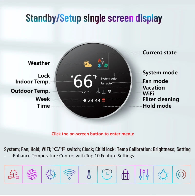 Beca Smart Thermostat TFT LCD Alexa Google