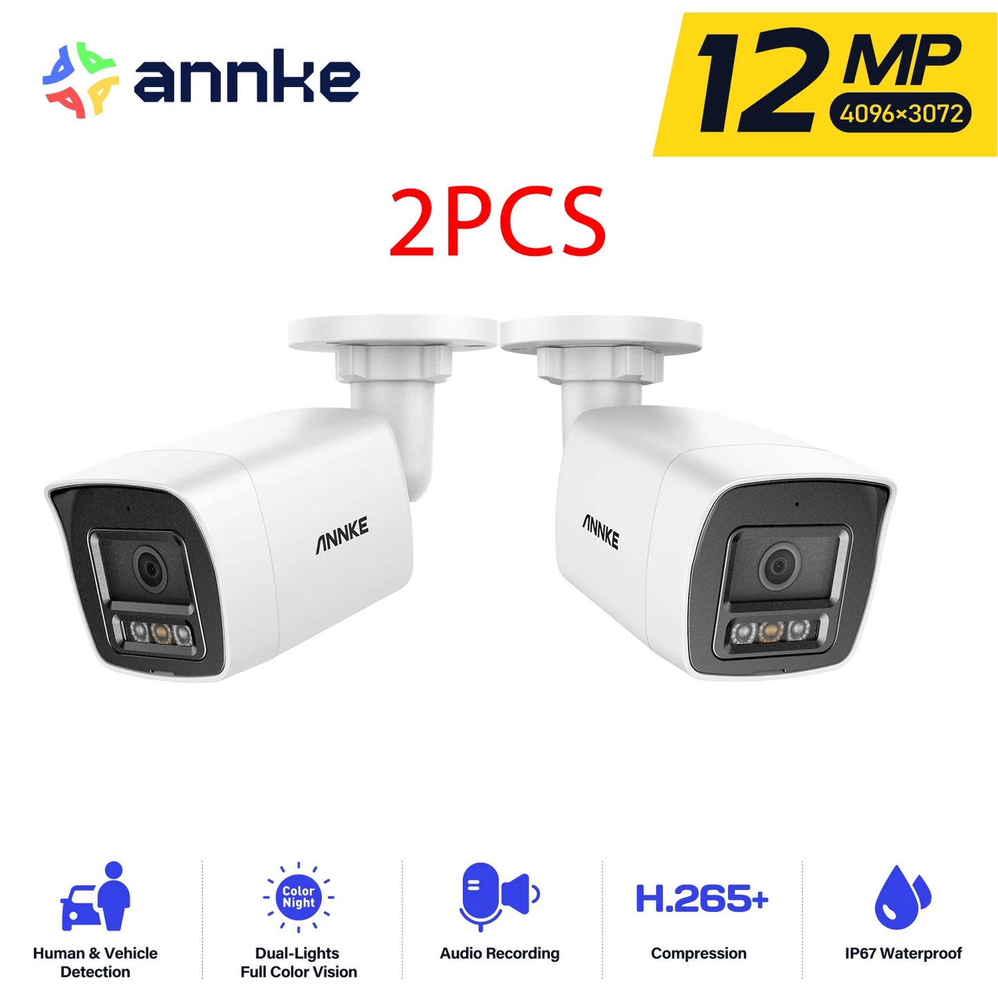 ANNKE 12MP PoE IP Camera Smart Dual Light Built-in Mic Surveillance Security